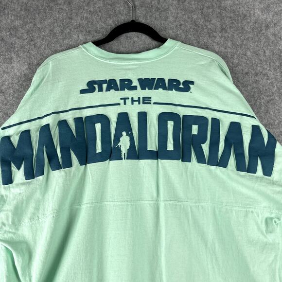 Disney Star Wars Mandalorian Spirit Jersey Adult XL Green Baby Yoda Long Sleeve - Picture 10 of 13